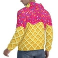 thumbnail image 6 of Balery Red Ice Cream Pattern Mens Hoodie Kangaroo Pocket Hoodie Pullover Hooded Sweatshirt Ideal for Daily Wear Travel and Home-X-Large, 6 of 7
