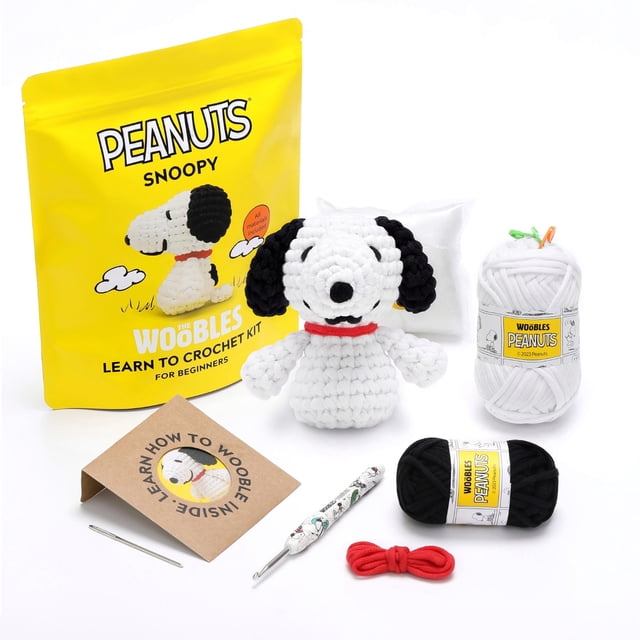 Kit de ganchillo The Woobles Peanuts Snoopy para principiantes con lana