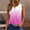 Pink, variant on Giftesty Tank Tops for Women 2024 Summer Gradient Color Button Round Neck Sports for Outer Wear Slim Short Top Round Neck