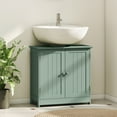 thumbnail image 2 of Dark Green Bathroom Vanity Cabinet, Modern Under Sink Storage with Adjustable Shelf, Pedestal Sink Organizer, 2 of 8