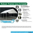 thumbnail image 4 of King Canopy Hercules 18' x 20', 2-Inch Steel Frame, 8-Leg, Carport, White, 4 of 8