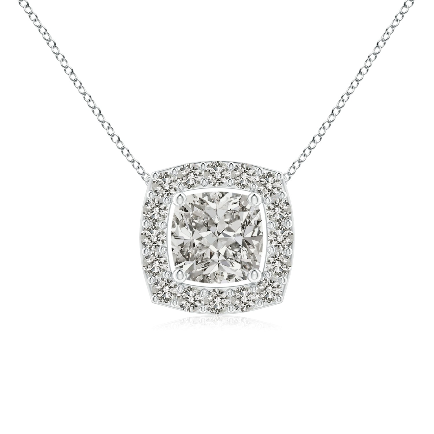 Cushion Diamond Solitaire Floating Halo 