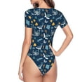 thumbnail image 4 of Naloa Sea Turtle Women's Short-Sleeved Onesie, One-Piece Swimsuit for Parties, dates, clubs - Medium, 4 of 9