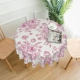 thumbnail image 2 of Pink Floral Tablecloth Round 70 x 70 Inch Chinoiserie Flowers Table Cloth Polyester Fabric Vintage Spring Summer Farmhouse Table Cover for Kitchen Party Dining Picnic Outdoor Decor, 2 of 6