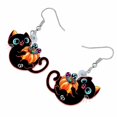 thumbnail image 5 of Halloween Cute Black Cat With Pumpkin Dangle Earrings Sexy Leisure Style Alloy 18K Gold Plated Jewelry Delicate Female Gift, 5 of 5