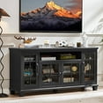 thumbnail image 6 of LELELINKY 60" Farmhouse Buffet Cabinet with 4 Glass Doors, Wood Sideboard with Adjustable Shelves for Kitchen Storage, Black, 6 of 8