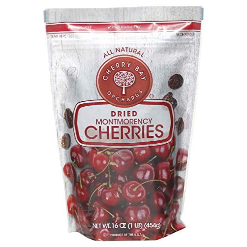 Cherry Bay Orchards - Dried Montmorency Tart Cherries - 16 oz Bag 100% Domestic, Natural, Kosher Certified, Gluten-Free, and GMO Free - Packed in a Resealable Pouch