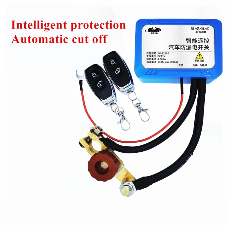 Wireless Remote Control 12v Car Battery Disconnect Cut Off Isolator + 2x remote