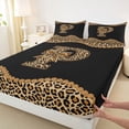 thumbnail image 4 of Erosebridal Girl Personalized Gifts Queen Sheet Sets,Cheetah Pattern Bowtie Alphabet P Bed Set For Kids 4pcs, 4 of 6