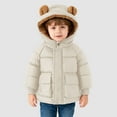thumbnail image 2 of Staki Kids Boy's Winter Coat Fleece Lined Waterproof Jacket Puffy Cotton Coat Thick Hooded Down Outdoor Coats WarmCoats for Boys(White,4-5 Years), 2 of 7