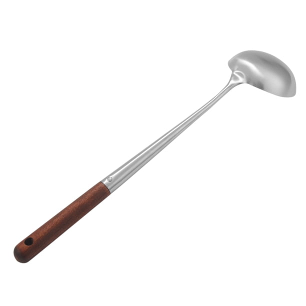 FJNATINH Wok Espátula Y Cucharón, Juego De Herramientas De Cucharón De Espumadera, Espátula De 17 Pulgadas Para Wok, Espátula Wok De Acero Inoxidable 304, Negro
