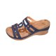 thumbnail image 1 of Sandalias de Cuña Negras para las Mujeres Reticular Corte Boca de Pescado Pie Abierto Zapatillas Sueltas Gruesas Primavera Verano, 1 of 9