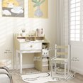 thumbnail image 3 of Qaba Kids Desk and Chair Set with Storage Shelves, Drawer, White, 3 of 10