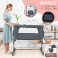 thumbnail image 4 of Babyjoy 3-in-1 Baby Bassinet Beside Sleeper Crib with 5-Level Adjustable Heights Gray, 4 of 6