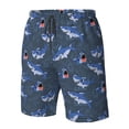 thumbnail image 4 of Salouo Cartoon Shark Pattern Swim Trunks for Men,Men's Hawaiian Bathing Suit Swimsuits Quick Dry Swimming Board Shorts Beach Shorts with Pockets-3X-Large, 4 of 6