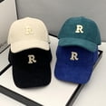 thumbnail image 5 of Fashion Corduroy Baseball Cap Ladies Letter R Snapback Hat Women Shopping Dress Up Adjustable Casual Caps Hip Hop Hats New Corduroy Baseball Cap for Men and Women - Cool Weather Hats, 5 of 7
