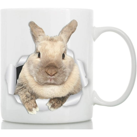 Rascally Rabbit Mug - Funny Bunny Coffee Mug - Perfect Bunny Gifts - Cute Rabbit Tea Cup (11oz)