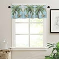 thumbnail image 2 of Coastal Blue Green Tree Kitchen Valances for Windows 42x12 Inch Kitchen Curtains Valances Rod Pocket Beach Tropical Plant Wood Grain Bathroom Window Valances for Window Treatment Decor, 2 of 6