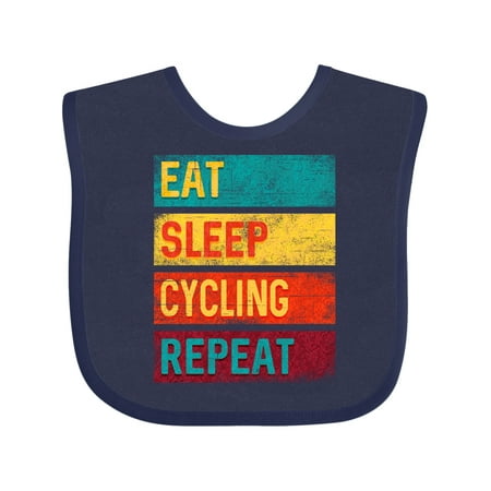 

Inktastic Cycling Gifts Funny Eat Sleep Cycling Repeat Gift Baby Boy or Baby Girl Bib
