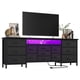 thumbnail image 1 of Yeshouse Mueble para TV de 70 pulgadas con cajones y tomacorriente, centro de entretenimiento largo para TV de 65, 75 y 80 pulgadas, consola multimedia de tela con luz LED, 1 of 8