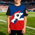 thumbnail image 2 of Kids 2026 Soccer T-Shirt , Boys Red Blue Football Graphic Tee, Youth National Team Fan, 2 of 4