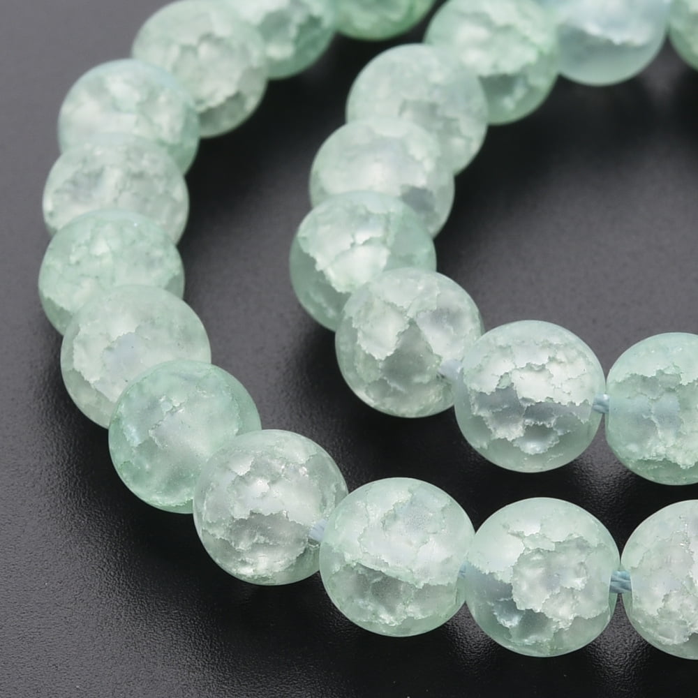 10 Strand Glass Beads Strands Frosted Round Mixed Color 8mm Hole: 1.2mm about 50~51pcs/strand 15.35 inch(39cm)
