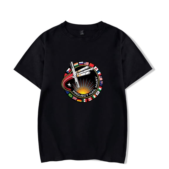 Project Hail Mary Movie Mission Patch Space T-Shirt – Unisex O-Neck Short Sleeve Fashion Tee, Casual Streetwear Top for Sci-Fi Movie Fans Gift Merch
