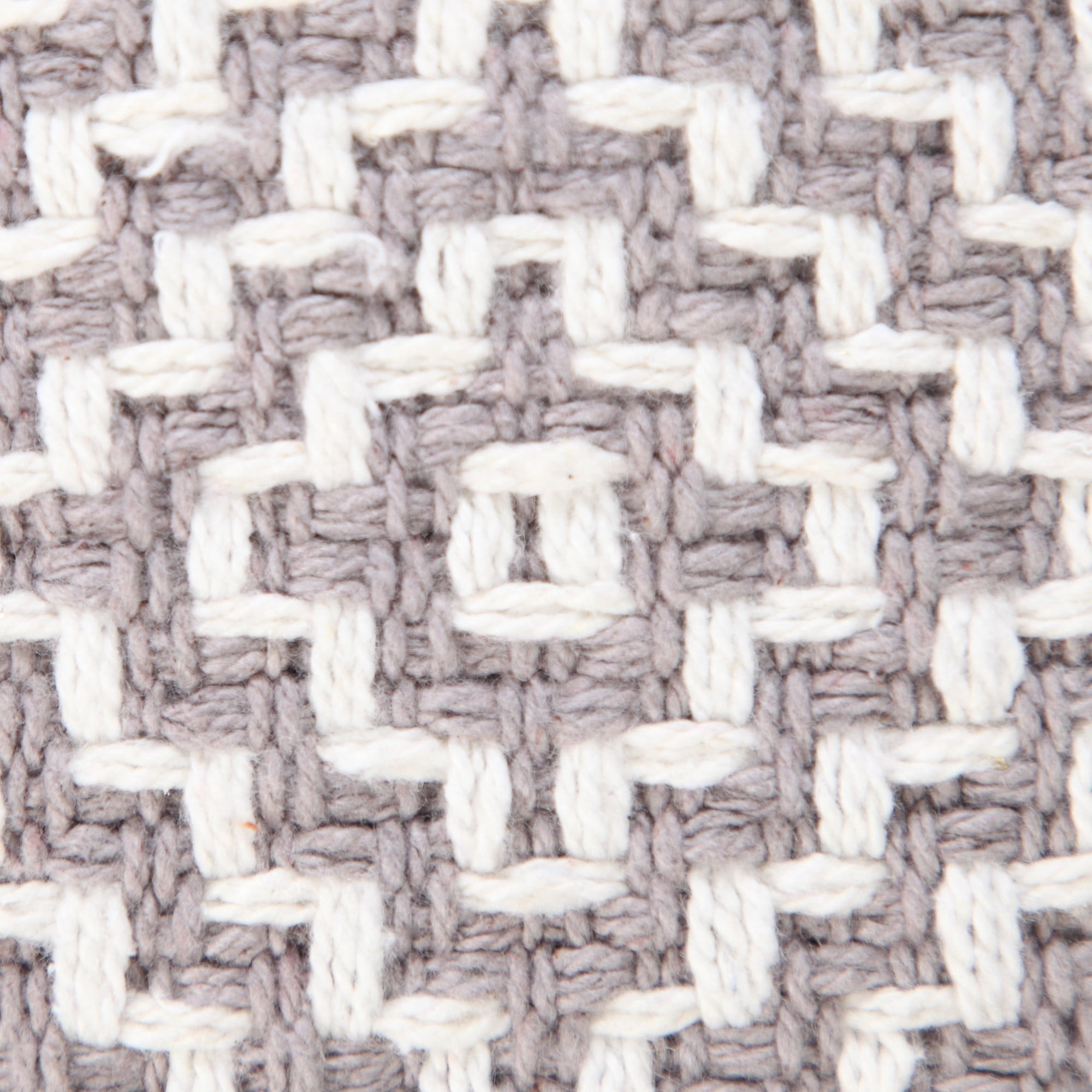 Laddha Home Designs Handwoven Diamond Cotton Throw Pillow Cover - 20" - Gray and White