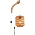 thumbnail image 1 of Plug in Wall Sconce,Farmhouse Wicker Wall Lamp Plug in,Hand Woven Rattan Wall Light Farmhouse Rustic Boho Sconces Wall Lighting for Living Room Bedroom, 1 of 5