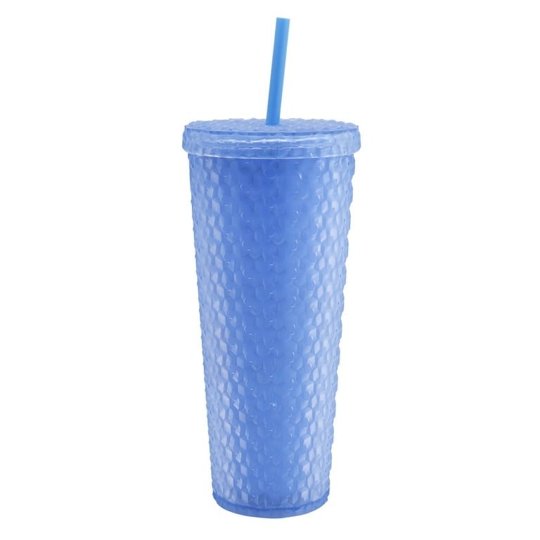 Mainstays 4-Pack 26-Ounce Textured Tumbler with Straw, Matte Mainstays 4-Pack 26-Ounce Textured Tumbler with Straw, Matte