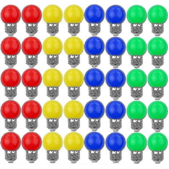 40X Colored Led Bulbs E27 Decorative And Design Light 240 Lumens Ac220v-240v Decoration Lamp Mixed Colors Red Yellow Blue Green