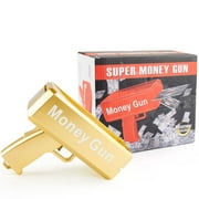 Super Money Spray Gun With 100pcs Of Paper Prop, Handheld Cash Shooter, Suitable For Games, Movies, Birthday Parties - Halloween, Christmas Novelty And Funny Gifts (Golden)