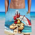 thumbnail image 2 of ZCFZJW Funny Chicken Print Beach Hawaiian Board Shorts for Men Big and Tall Regular Fit Casual Drawstring Elastic Quick Dry Swim Trunks with Pockets Multicolor#04 XXXL, 2 of 5