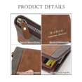 thumbnail image 4 of LAVA Genuine Leather Minimalist Bifold Wallets for Men Zipper Cards Wallet With 2 ID Window Khaki, 4 of 8