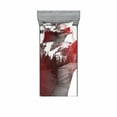 thumbnail image 2 of Ambesonne Modern Fitted Sheet & Pillow Sham Set, Woman Mountain Portrait, Queen, Dimgrey Ruby White, 2 of 3
