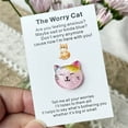 thumbnail image 2 of Worry Cat Pocket Hugging Heartfelt Card, Emotional Support Gift For Anxiety Sadness Featuring 'I'M Here To Listen' & 'safe Space' Design, Valentine's Day Friend Gift & Special, 2 of 4