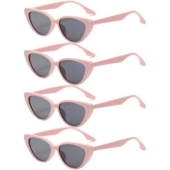 Narrow Eye Sunglasses,UV Fashion High Pointed Goggles for Women Plastic Frame,4 Pieces