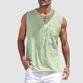 thumbnail image 2 of ANINEO Men Fall Summer Tops Casual Sports Sleeveless Tops Cotton Vest Solid Color Fitness Muscle Tank Tops Male Tops, 2 of 5