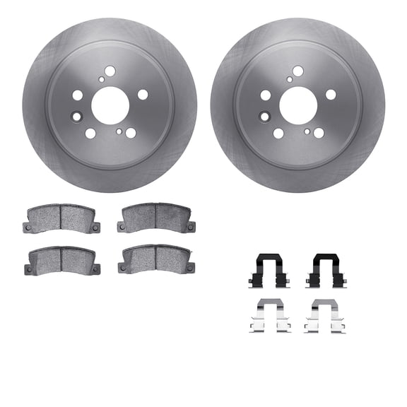Dynamic Friction Company Rear Brake Rotors with 5000 Advanced Brake Pads includes Hardware 6512-76374