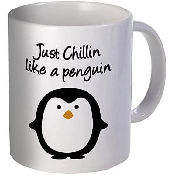 Just Chillin Like A Penguin 11 Ounces Funny Coffee Mug