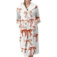 thumbnail image 1 of Women's Fleece Plush Robe Long Warm Plush Bathrobe Loungewear Jacket Printed Comfort Robe, 1 of 5