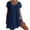 Dark Blue, variant on Bigersell Shirt Dress Women's Summer Casual V-Neck Short Sleeve Folding Solid Dresses Tennis Dress Women's Plus Cocktail Dresses, Style 32416, Black L
