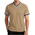 thumbnail image 2 of Aofany Mens Big and Tall T-Shirts Casual Solid Color Pullover Shirt Plus Size V Neck Tops for Men Stylish, 2 of 7