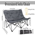 thumbnail image 3 of KingCamp Double Camping Chairs Clearance For Adults, Oversized Padded Loveseat Sofa Chairs, Folding Lawn Chair Support 600lbs, Grey, 3 of 11