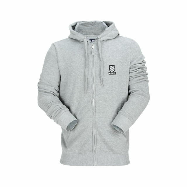 Sudadera Para Hombre K-SWISS Con Gorro Y Cierre Frontal Gris Talla G