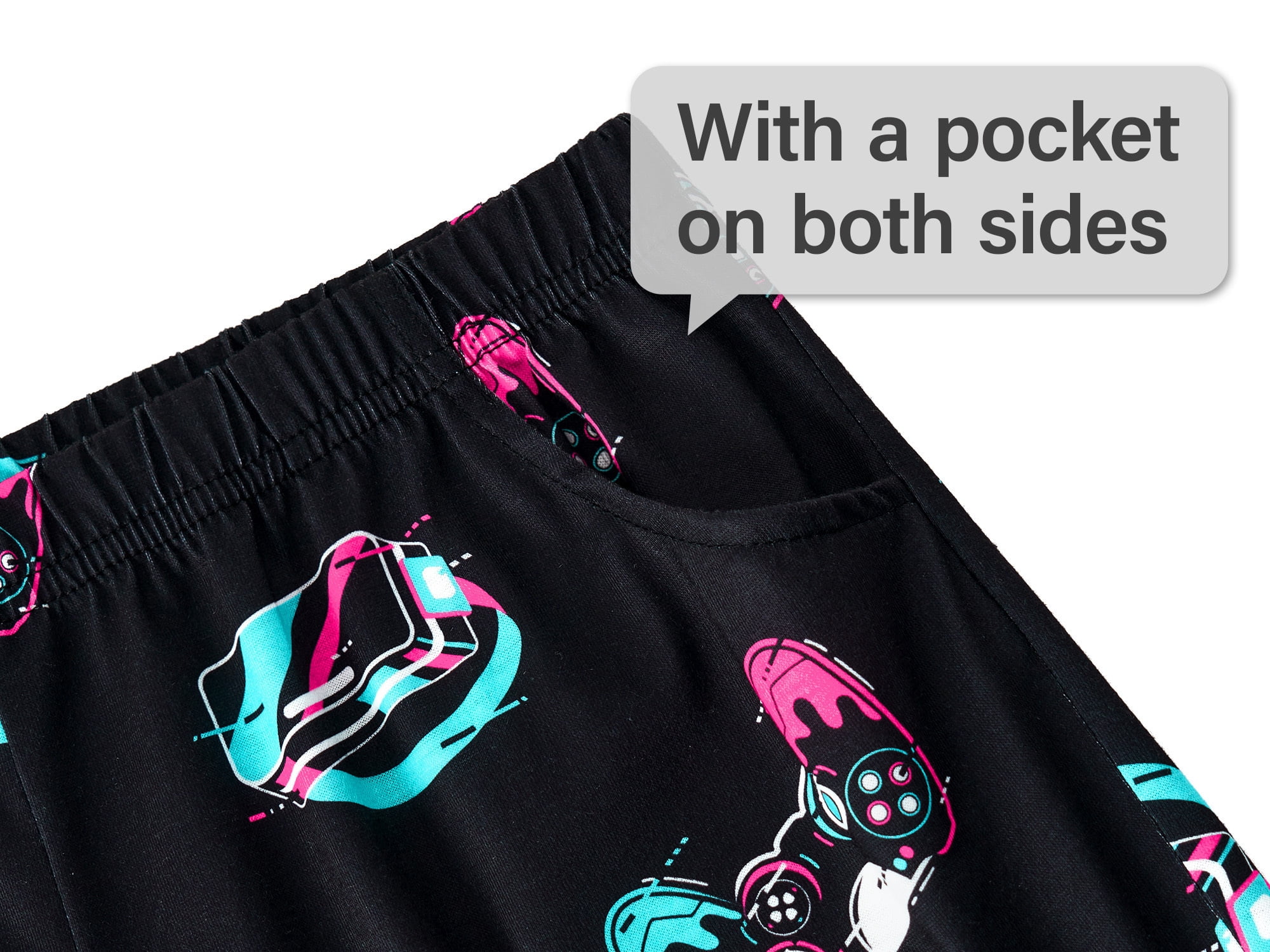 Beezizac Boys Summer Pajama Set, 2-Piece Fun VR Controller PJs‌ - Short Sleeves & Shorts Soft Sleepwear Size 10
