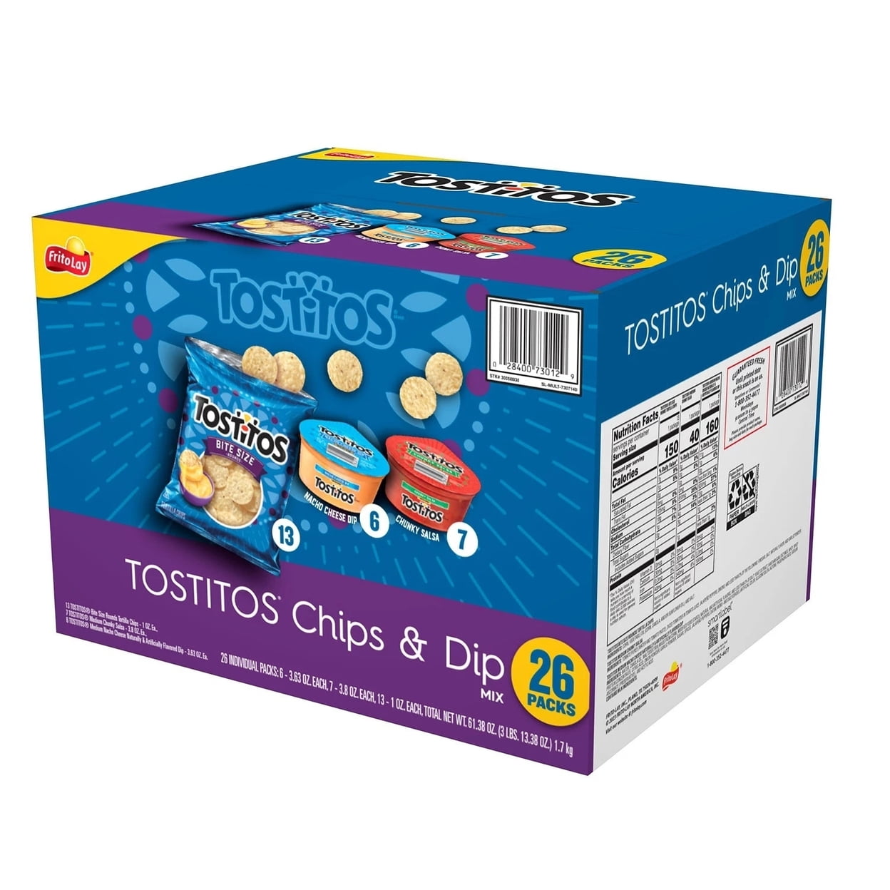Tostitos Snacks Chips and Dip Mix Variety 61.35 Ounce (26 Count)