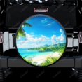 thumbnail image 1 of Sunny Tropical Landscape Polyester Universal Spare Wheel Tire Cover Custom Tire-Covers for Trailer RV SUV Truck Camper, 1 of 5