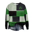 thumbnail image 4 of Women's T-Shirts Oversized Striped Retro Print Long Sleeve Sweatshirt Graphic T-Shirt White L, 4 of 4