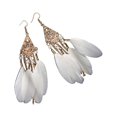 thumbnail image 3 of Feathers Earrings Long Drop Dangle Easy Matching Multicolor Classical Comfortable Modern Style Ear Pendants for Women Jewelry white, 3 of 7